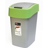 Curver Koš za smeti Flip 50l zeleno/srebrn | Shoptok.si