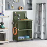 vidaXL Količar za alate Maslinovo zelena 65 x 35 x 111 cm Metal | shoptok.hr