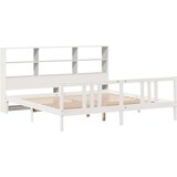 vidaXL Knjižna postelja brez vzmetnice bela 200x200 cm trdna borovina | Shoptok.si