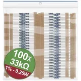 22P052 komplet metalnoslojnih otpora 33 kΩ aksijalno ožičen 0.25 W 1 % 1 Set