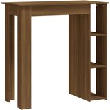 vidaXL Barska miza s polico rjavi hrast 102x50x103,5 cm iverna pl. | Shoptok.si