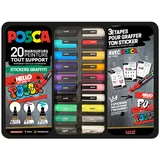 POSCA Pigmentni markerji STICKERS GRAFFITI, kovinska škatla 20 kom, (21655562)