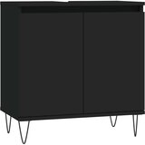 Maison Chic Kopalniška omarica - Kopalniški kabinet črna 58x33x60 cm inženirski les, (21794386) Cene