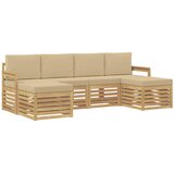  Set vanjskih sofa 5 pcs Bijela i Bež 249 x 122,5 x 73 cm | shoptok.hr