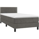  box spring s madracem LED tamnosivi 100x200 cm baršun | shoptok.hr