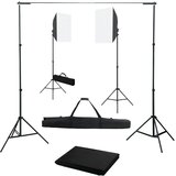 vidaXL komplet za fotografski studio s softbox svetilkami in ozadjem | Shoptok.si