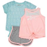 Reebok set za devojcice sorc i dve majice/ tirkizni sivo roze Cene