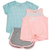 set za devojcice sorc i dve majice/ tirkizni sivo roze