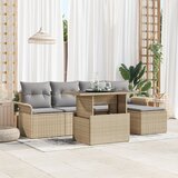 vidaXL 6-dijelni set vrtnih sofa s jastučićima bež poliratn | shoptok.hr