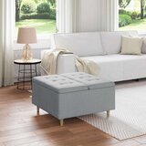  Shranjevalna tabureta Svetlo siva 80 x 80 x 45 cm blago, (5000208386) | Shoptok.si