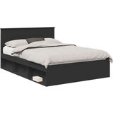  Konstrukcija postelje Črna 140 x 200 cm Masivno borovo les, (5000103569) | Shoptok.si