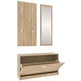 Maison Chic 3 v 1 Komplet Omarica za obutev - Kopa za čevlje sonoma hrast inženirski les, (21776608) | Shoptok.si