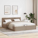  Hidraulični okvir za krevet LED boja cappuccina 160 x 200 cm | shoptok.hr