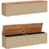 vidaXL vrtna škatla za shranjevanje bež 220x50x54 cm pe ratan akacija | Shoptok.si