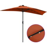 vidaXL Vrtni dežnik Terakota 294 x 150 x 224 cm blago | Shoptok.si