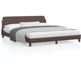 vidaXL Posteljni okvir z vzglavjem rjav 180x200 cm umetno usnje Cene