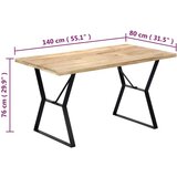 vidaXL Jedilna miza 140x80x76 cm trden mangov les | Shoptok.si