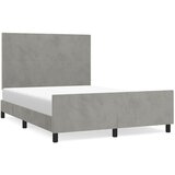 The Living Store Posteljni okvir z vzglavjem svetlo siv 140x200 cm žamet - Posteljni Okvir Z Vzglavjem, (21489600) | Shoptok.si
