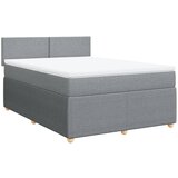 Maison Chic Box spring posteljni - Vzmetna postelja z vzmetnico svetlo siv 140x190 cm blago SL24269, (21890336) | Shoptok.si