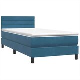 Box Spring krevet s madracem tamnoplavi 80x210 cm baršun | shoptok.hr