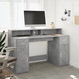  Radni stol s LED svjetlima sivi 140x55x91 cm konstruirano drvo | Shoptok.si