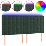 vidaXL LED posteljno vzglavje temno zeleno 180x5x118/128 cm žamet, (20932441) | Shoptok.si