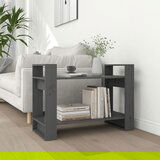 vidaXL Knjižna omara/pregrada siva 80x35x56,5 cm trdna borovina Cene