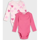 Sinsay Pamučni bodiji dugih rukava s motivom srca 2 pack | shoptok.hr