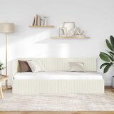  Kutni okvir kreveta s uzglavljem Krema 80 cm x 200 cm Baršun | shoptok.hr