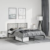 Metalni okvir za krevet s uzglavljem crni 193x203 cm | shoptok.hr