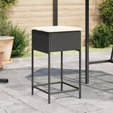 Maison Chic Vrtni barski stolčki - Stol za vrt z blazinami 2 kosa črn poli ratan JS215, (21878652) | Shoptok.si