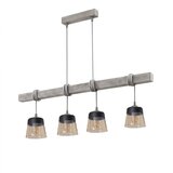 Brilagi visilica na sajli wood glass 4xE27/60W/230V borovina/siva/zadimljeno braon | Eponuda.com