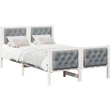 vidaXL Okvir za krevet s uzglavljem Svijetlo siva 135 x 190 cm | shoptok.hr