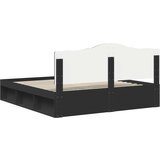  Okvir za krevet Crna 200 x 200 cm Čvrsto borovo drvo | shoptok.hr