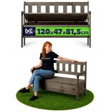 KADAX Lesena vrtna klop z naslonjalom 120 cm z zabojem za teraso in balkonom, rjava, (5000362042) Cene