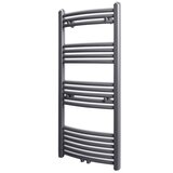 vidaXL kupaonski radijator za ručnike s prečkama zakrivljeni sivi 500x1160 mm Cijene