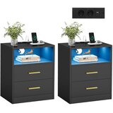 Songmics Set nočnih omaric 2 kosa 35x40,1x50,2 cm Črna, (5000273682) | Shoptok.si