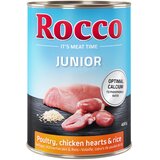 Rocco Junior 6 x 400 g - Perutnina s piščančjimi srci & rižem | shoptok.hr