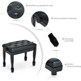  Klavirska stolica podesiva jastuk od umjetne kože za klavir i klavijature 64x35x45-55 cm crna | shoptok.hr