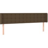  Uzglavlje s ušima tamnosmeđe 203x16x78/88 cm od tkanine | shoptok.hr