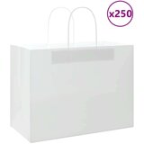  Papirnate vrećice 250 kom s ručkama bijele 32x17x25 cm | shoptok.hr