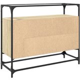  Komoda sa staklenom površinom boja hrasta 98x35x81 cm drvena | shoptok.hr