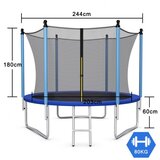  Vanjski trampolin Ø 244 cm za djecu i odrasle, crni + plavi | shoptok.hr