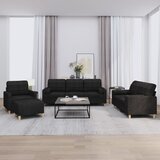  The Living Store Sedežna garnitura 4-delna z vzglavniki črno blago - Sedežna Garnitura, (21454335) | Shoptok.si