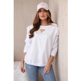 Kesi Cotton blouse with ruffles on the shoulders white | Shoptok.si