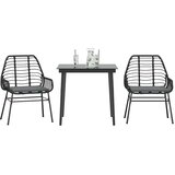 vidaXL 3-dijelni vrtni blagovaonski set s jastucima od crnog | shoptok.hr