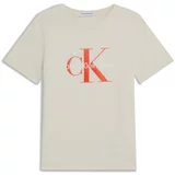 Calvin Klein Jeans Majica svijetlobež / crvena / bijela