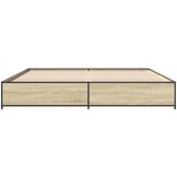  Okvir za krevet boja hrasta 180x200cm konstruirano drvo i metal | shoptok.hr