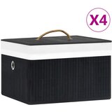 The Living Store škatle za shranjevanje iz bambusa 4 kosi črne - škatla za shranjevanje, (21751232) | Shoptok.si
