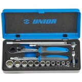 Unior ključevi nasadni, prihvat 1/4'', u metalnoj kutiji 619414 u